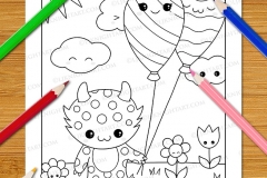 Cute & Easy Kawaii Colouring Book - Preview