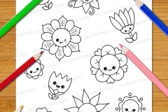 Cute & Easy Kawaii Colouring Book - Preview