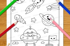 Cute & Easy Kawaii Colouring Book - Preview