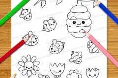 Cute & Easy Kawaii Colouring Book - Preview