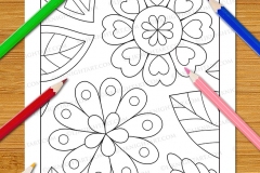 Easy Fun Flowers Colouring Book - Preview