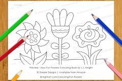 Easy Fun Flowers Colouring Book - Preview