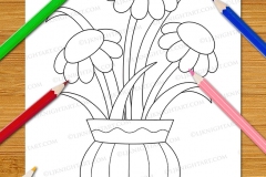 Easy Fun Flowers Colouring Book - Preview