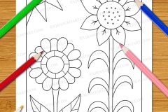 Easy Fun Flowers Colouring Book - Preview