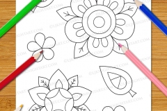 Easy Fun Flowers Colouring Book - Preview