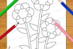 Easy Fun Flowers Colouring Book - Preview