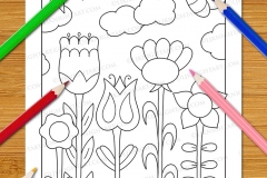 Easy Fun Flowers Colouring Book - Preview