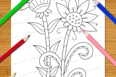 Easy Fun Flowers Colouring Book - Preview