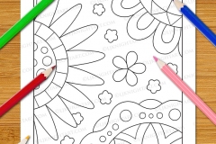 Easy Fun Flowers Colouring Book - Preview