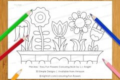 Easy Fun Flowers Colouring Book - Preview