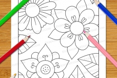 Easy Fun Flowers Colouring Book - Preview