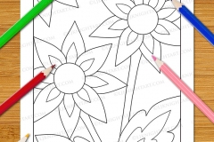 Easy Fun Flowers Colouring Book - Preview