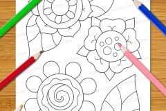 Easy Fun Flowers Colouring Book - Preview