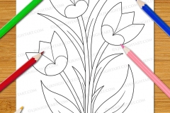 Easy Fun Flowers Colouring Book - Preview