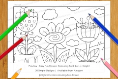 Easy Fun Flowers Colouring Book - Preview