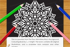 Easy Mandalas Black Background Colouring Book - Preview