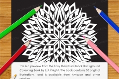 Easy Mandalas Black Background Colouring Book - Preview