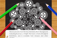 Easy Mandalas Black Background Colouring Book - Preview