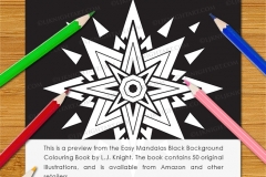 Easy Mandalas Black Background Colouring Book - Preview