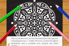 Easy Mandalas Black Background Colouring Book - Preview