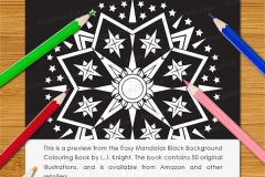 Easy Mandalas Black Background Colouring Book - Preview