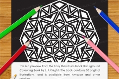 Easy Mandalas Black Background Colouring Book - Preview