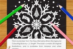 Easy Mandalas Black Background Colouring Book - Preview