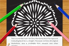 Easy Mandalas Black Background Colouring Book - Preview