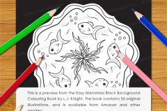 Easy Mandalas Black Background Colouring Book - Preview