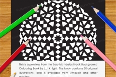 Easy Mandalas Black Background Colouring Book - Preview