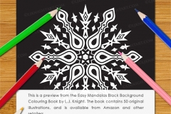 Easy Mandalas Black Background Colouring Book - Preview