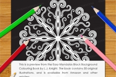 Easy Mandalas Black Background Colouring Book - Preview