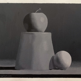 Evolve Artist Block 1, #11 – Apple, Pot and Ball