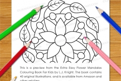 Extra Easy Flower  Mandalas Colouring Book - Preview