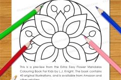 Extra Easy Flower  Mandalas Colouring Book - Preview