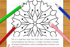 Extra Easy Flower  Mandalas Colouring Book - Preview