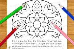 Extra Easy Flower  Mandalas Colouring Book - Preview