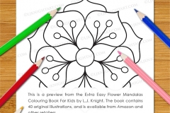 Extra Easy Flower  Mandalas Colouring Book - Preview