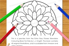 Extra Easy Flower  Mandalas Colouring Book - Preview