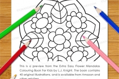 Extra Easy Flower  Mandalas Colouring Book - Preview