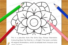 Extra Easy Flower  Mandalas Colouring Book - Preview