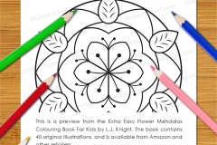 Extra Easy Flower  Mandalas Colouring Book - Preview