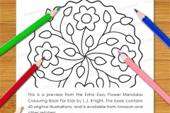 Extra Easy Flower  Mandalas Colouring Book - Preview