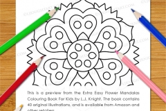 Extra Easy Flower  Mandalas Colouring Book - Preview