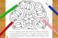 Extra Easy Flower  Mandalas Colouring Book - Preview