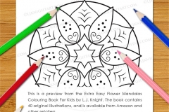 Extra Easy Flower  Mandalas Colouring Book - Preview