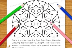 Extra Easy Flower  Mandalas Colouring Book - Preview