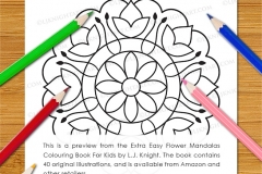 Extra Easy Flower  Mandalas Colouring Book - Preview