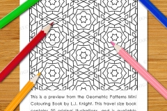 Geometric Patterns Mini Colouring Book - Preview