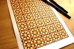 Geometric Patterns Colouring Book - Coloured Page